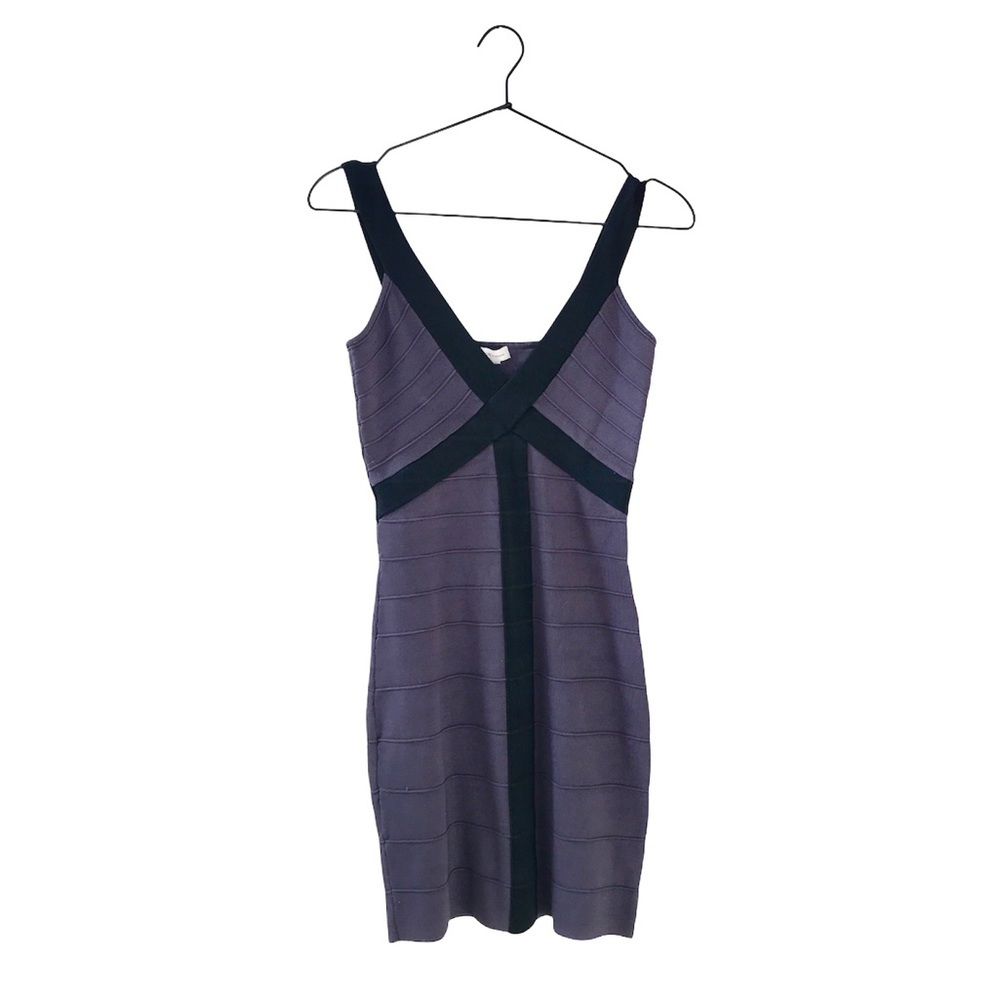 BCBGENERATION purple black bandage dress
